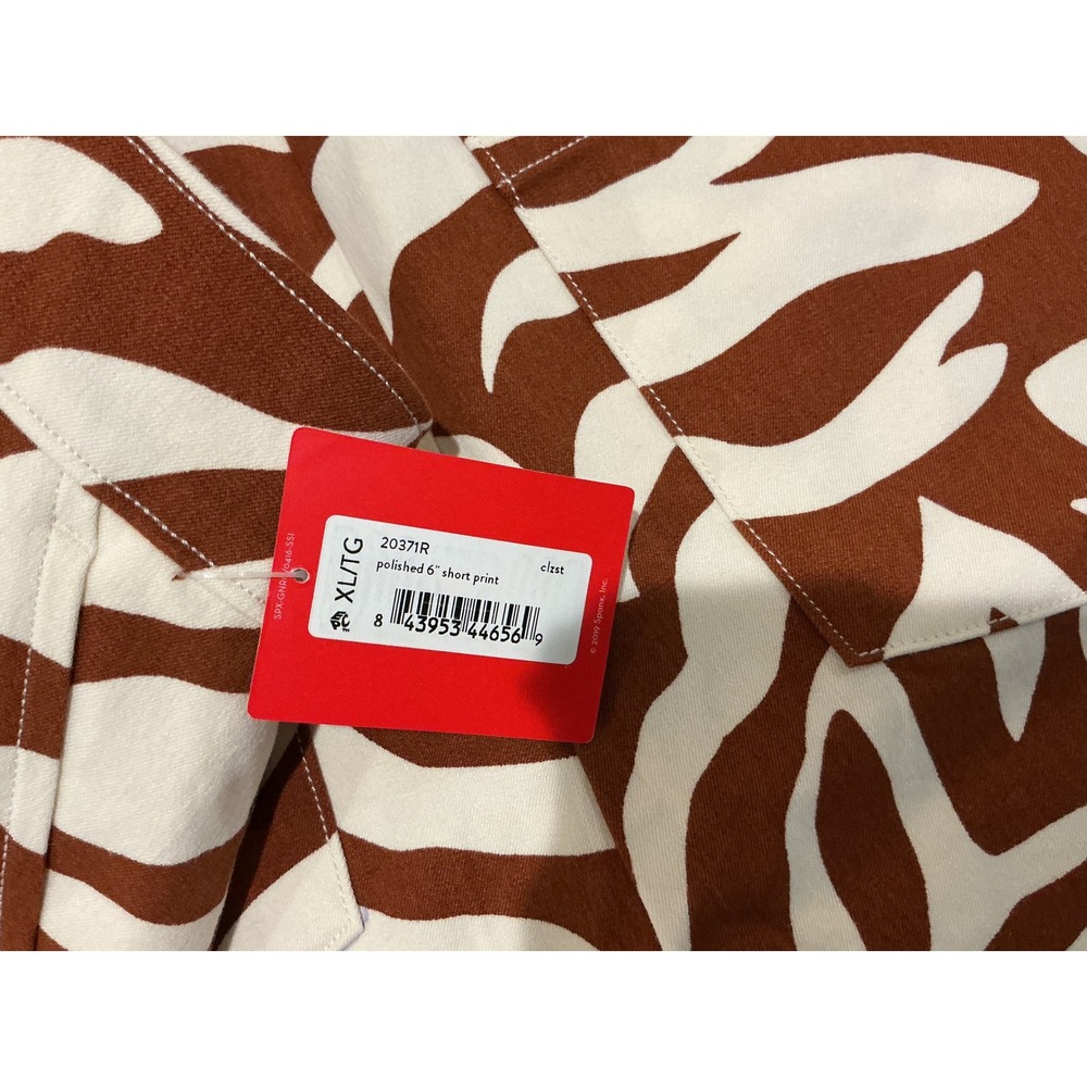 Spanx Polished 6" Short Print Zebra Brown White 20371R XL NWT - Picture 5 of 11